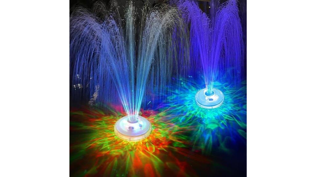 illuminated floating fountain