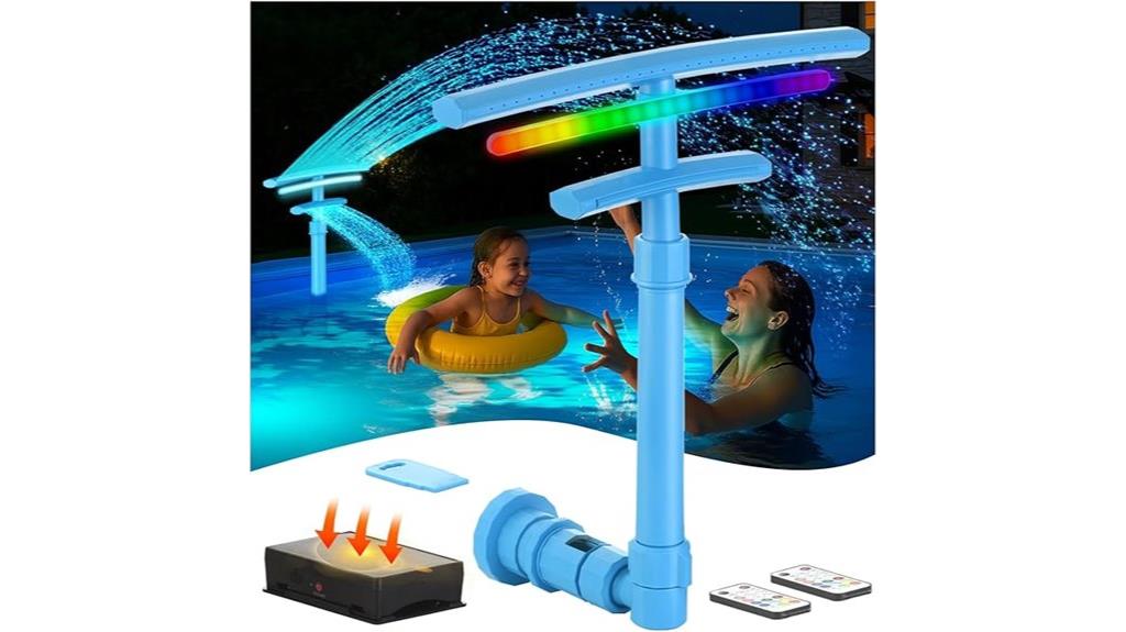 led lit pool waterfall