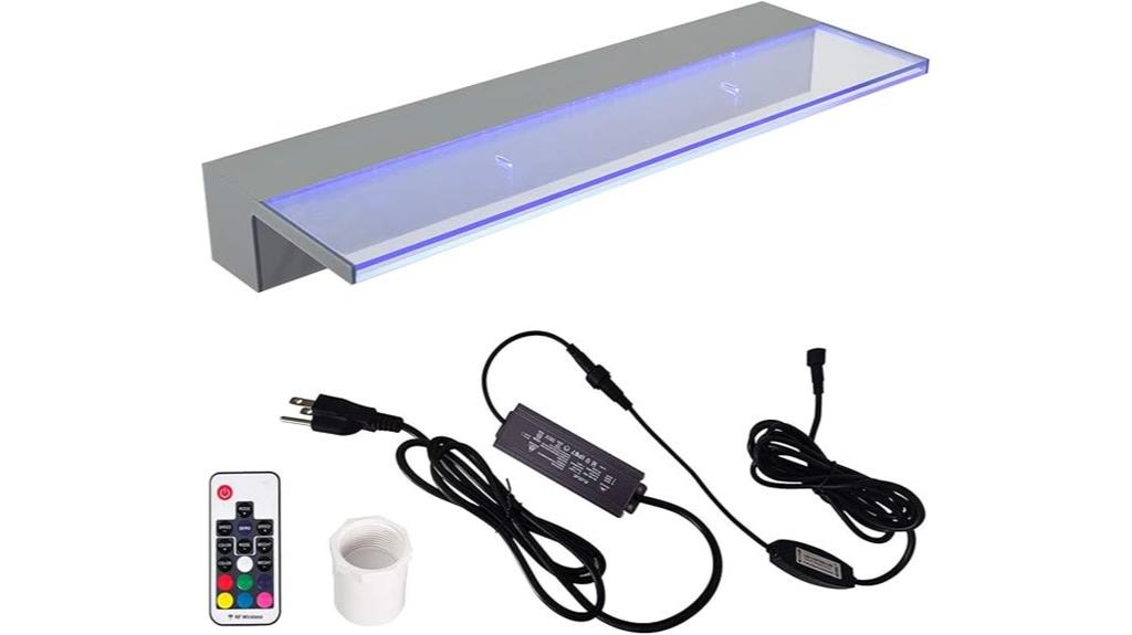 led lit waterfall fountain