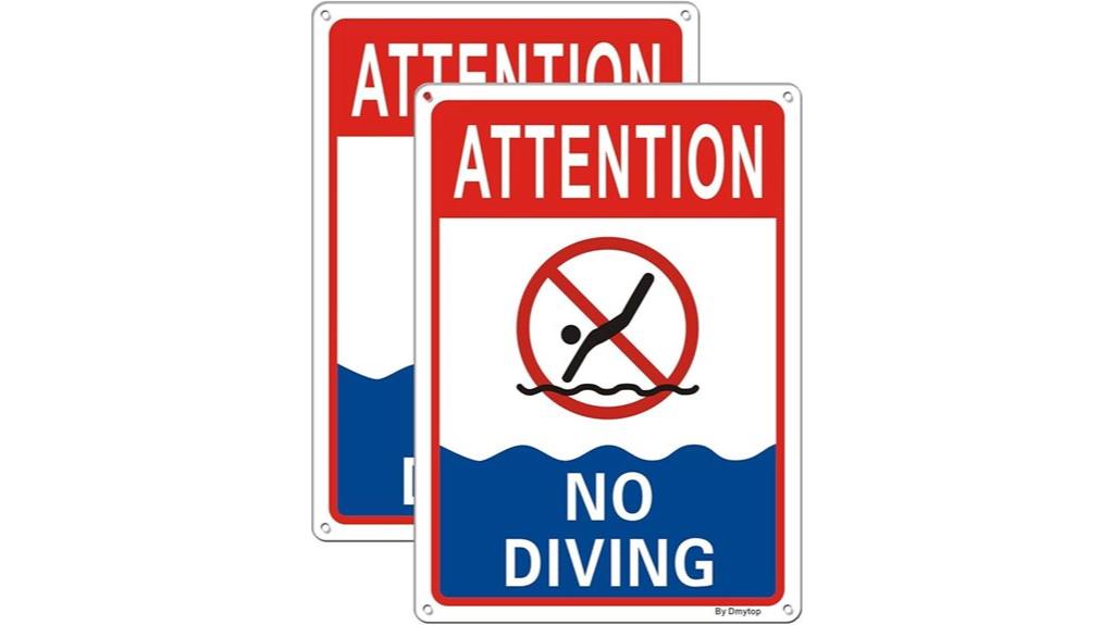 no diving aluminum sign