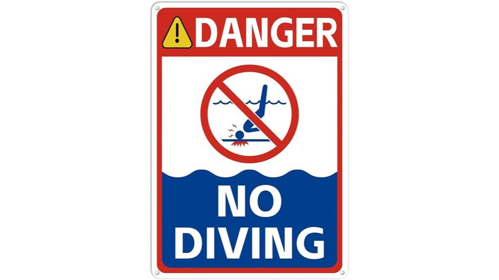 no diving pool sign