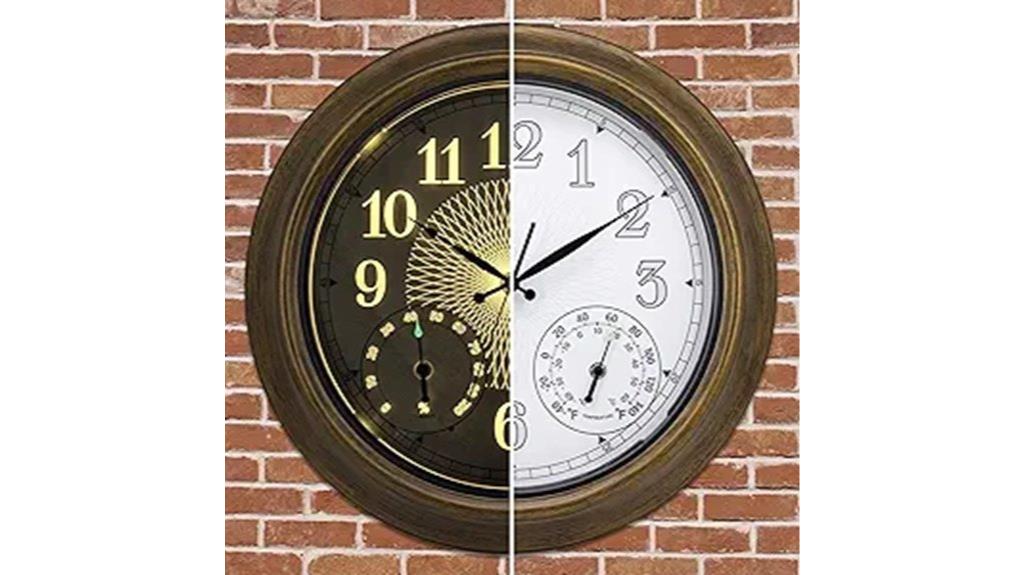 outdoor clock with thermometer