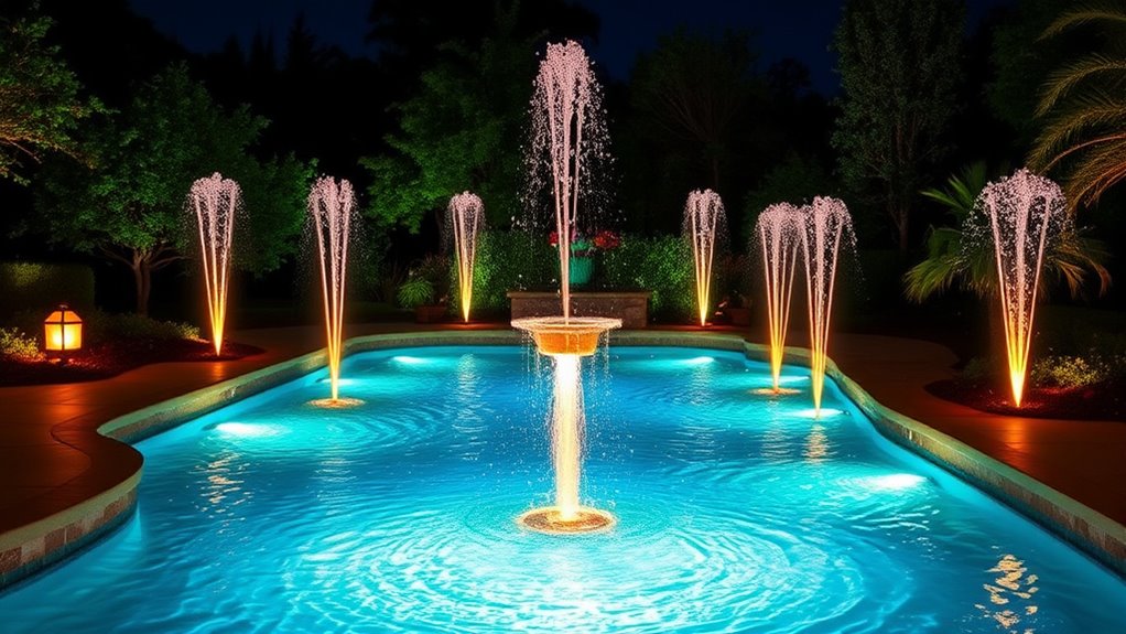 pool fountain lighting options