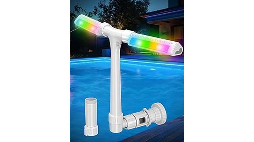 pool fountain with lights