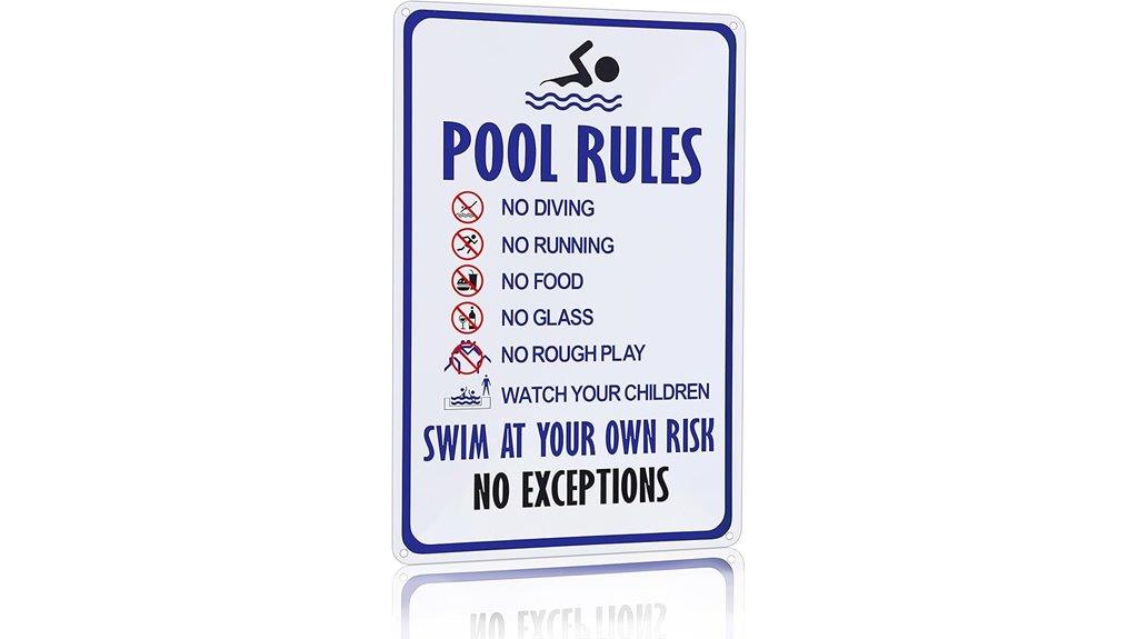 pool rules vintage sign