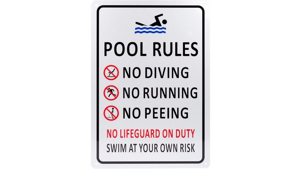 pool safety signage