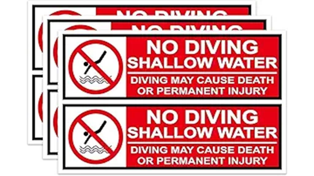 pool safety warning stickers