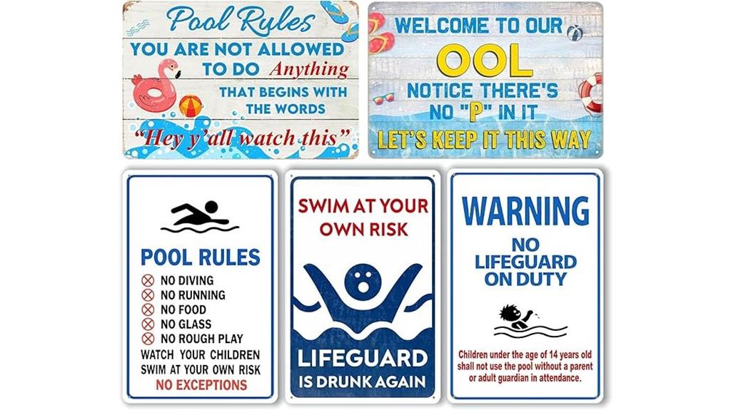 pool sign metal pack