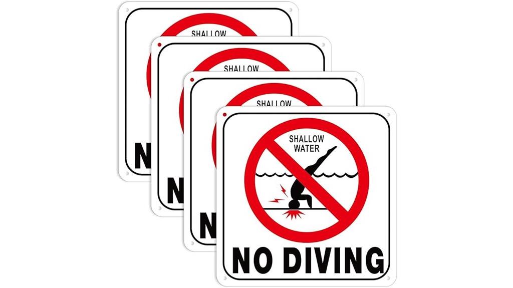 set of 4 reflective aluminum signs