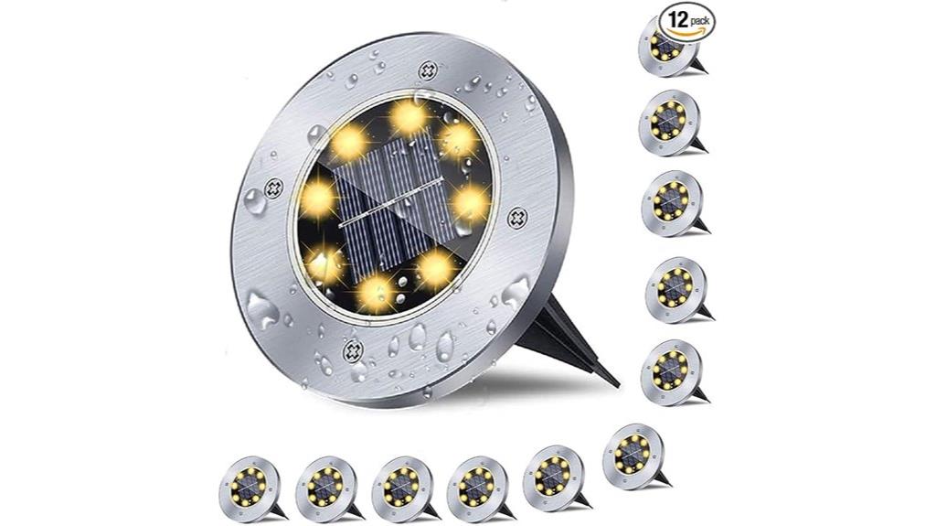 set of twelve waterproof solar lights