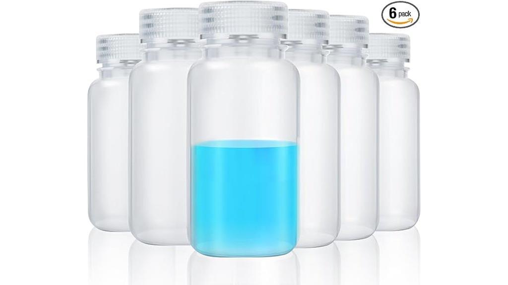 six 8oz sample bottles