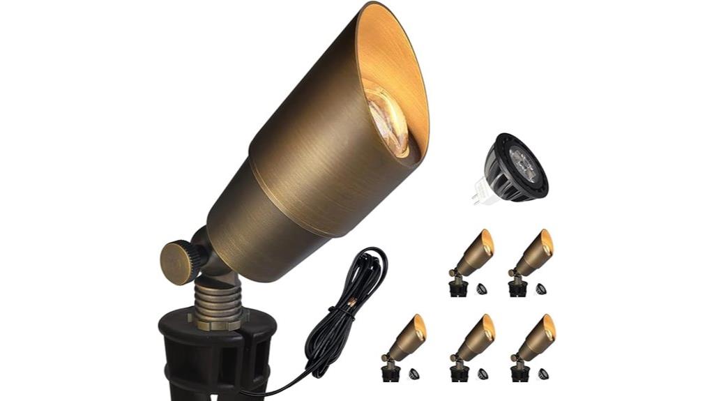 six pack brass spotlights
