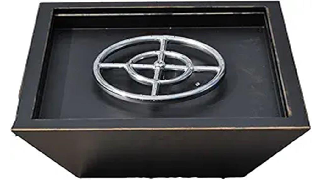 square stainless steel fire pit