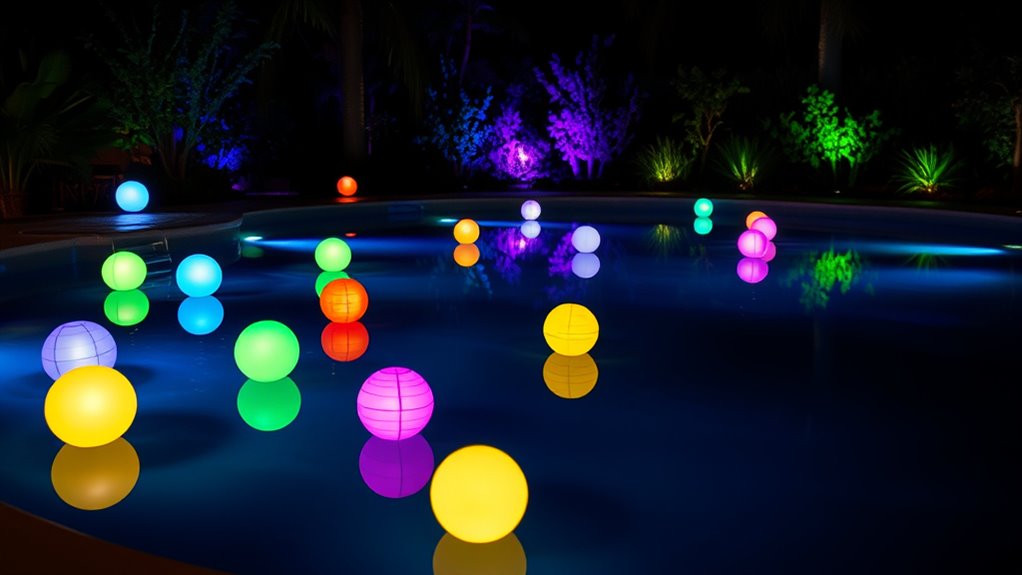 top floating pool lighting