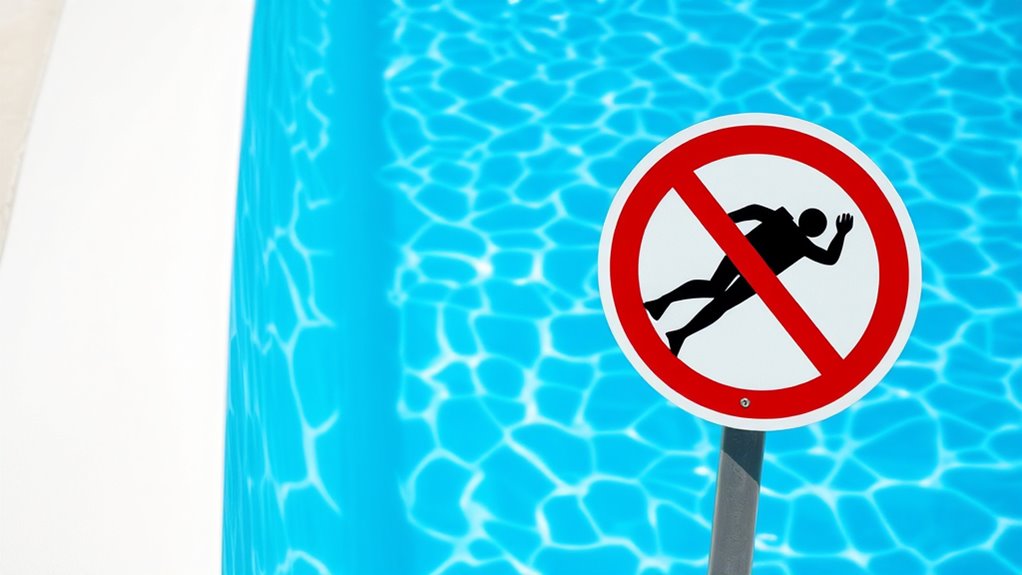 top pool no diving signs