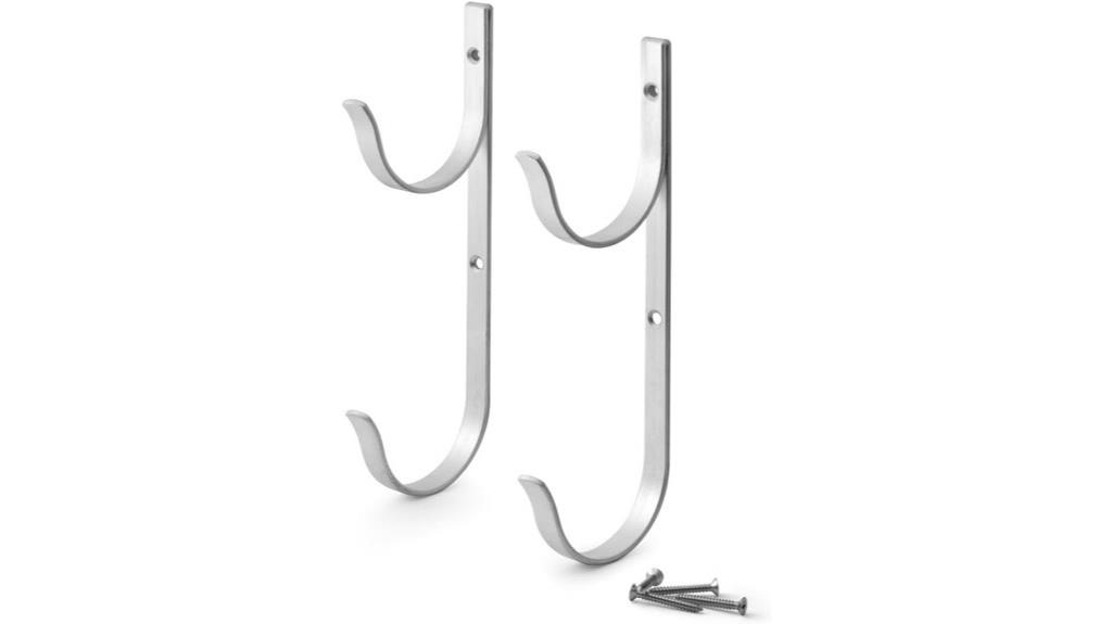 two pool pole hangers