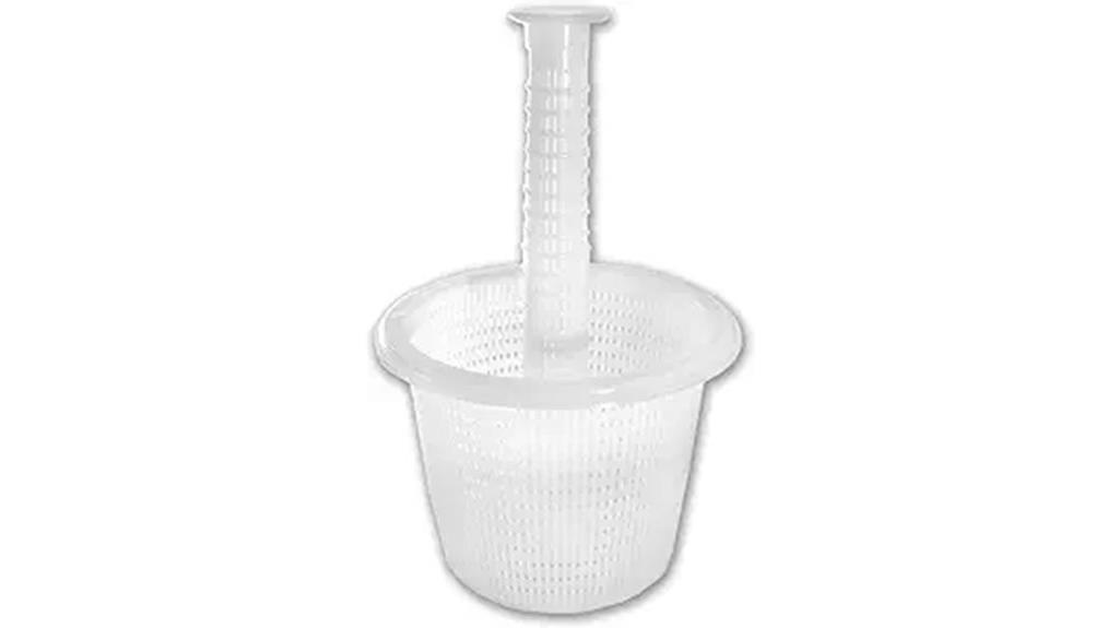 white metal skimmer basket