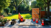 backyard construction equipment access