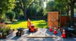 backyard construction equipment access