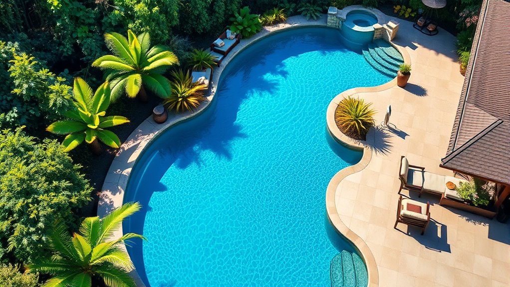 custom shaped safe easy maintenance pool