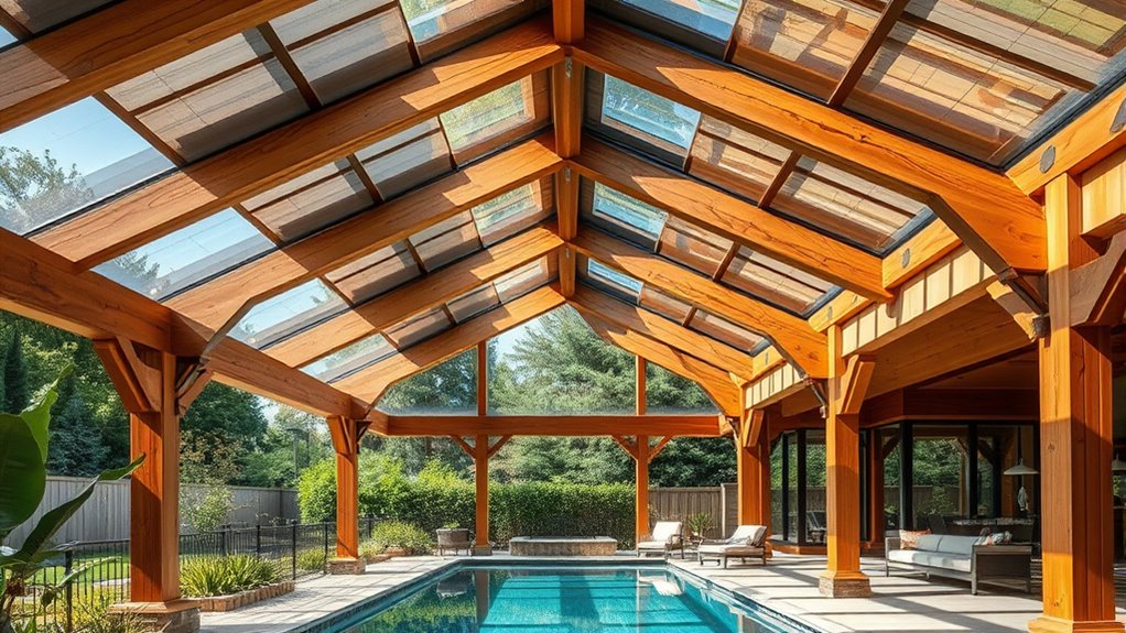 glulam timber pool enclosures