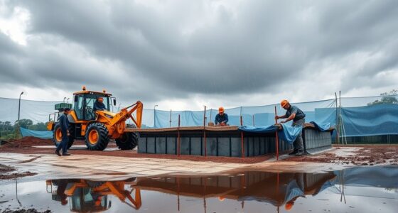 handling pool builds in rain