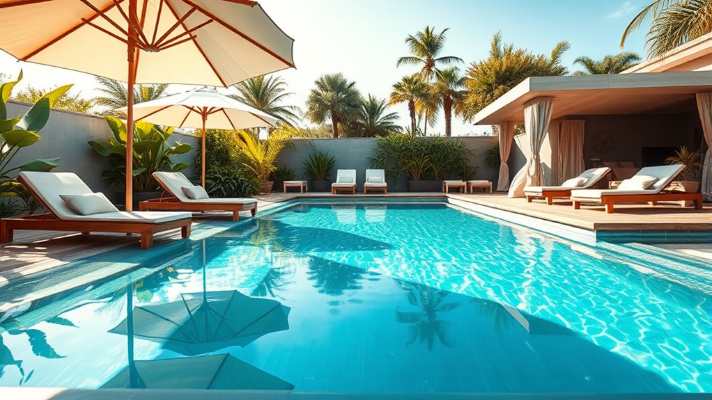 luxury backyard pool retreat