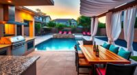 pool and outdoor kitchen integration