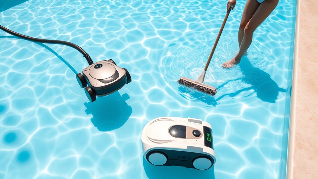 pool cleaning manual versus automatic