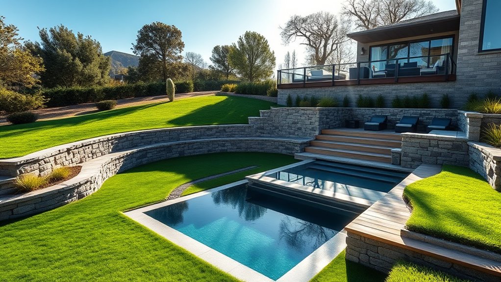 pool construction on slopes