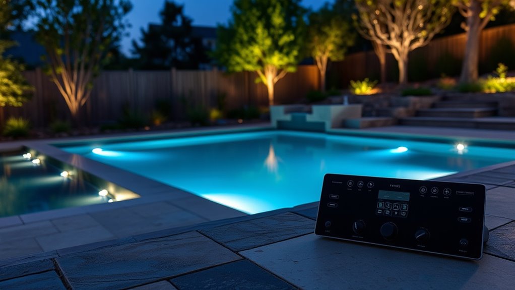 pool lighting layout controls