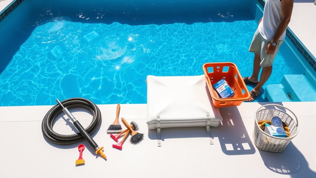 pool opening preparation steps