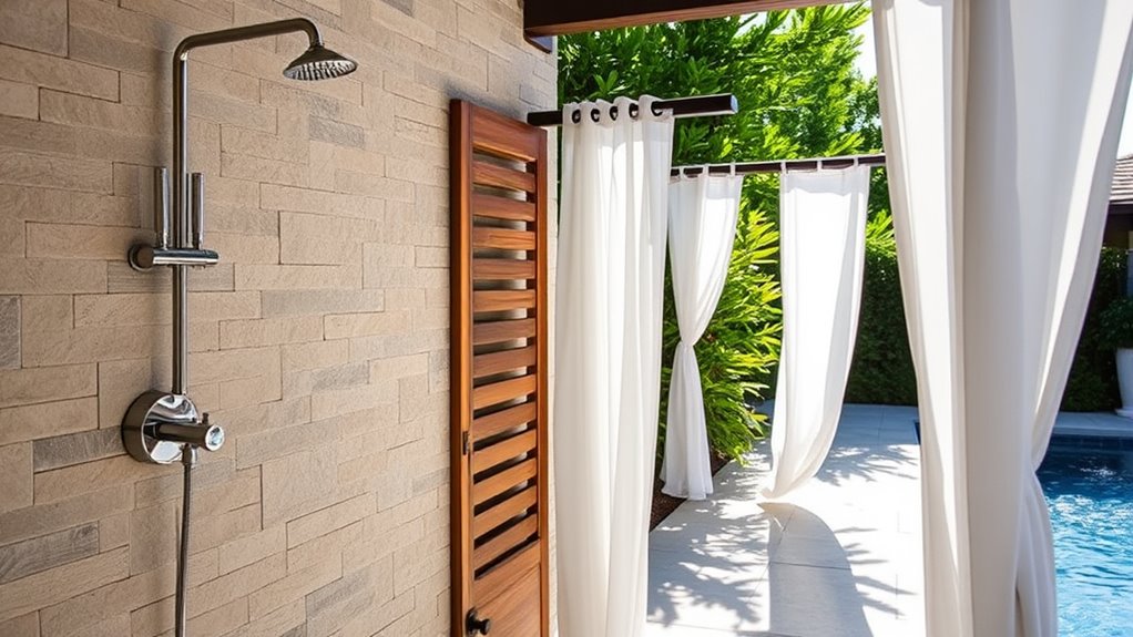 poolside outdoor changing