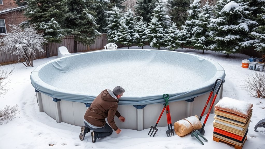 prepare drain cover pool