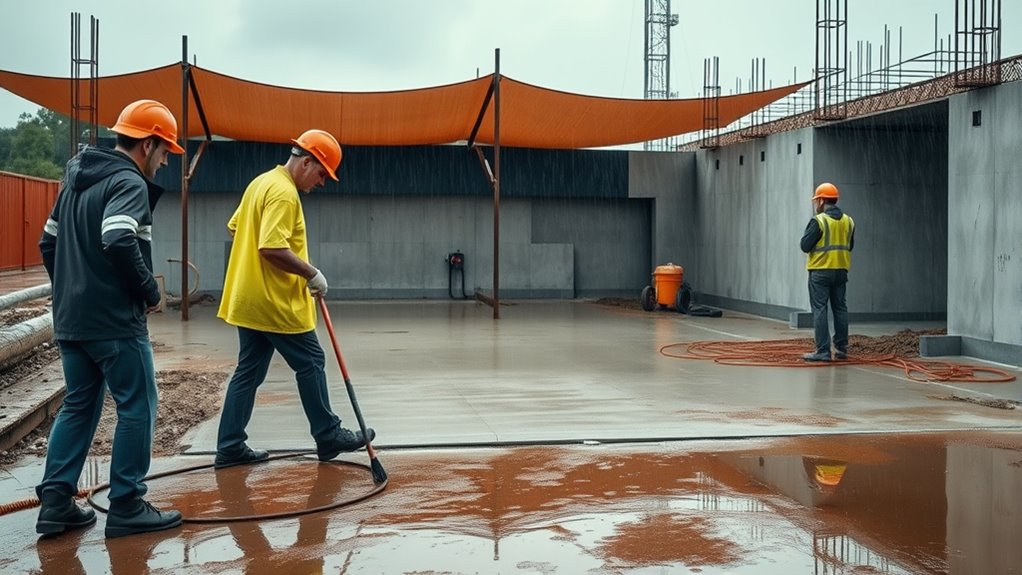 rain resistant pool construction strategies