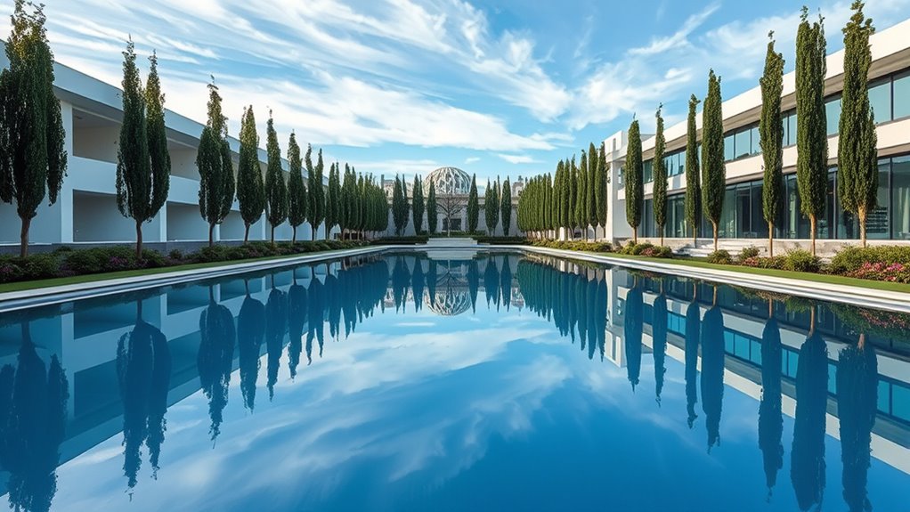 reflecting pools symbolize harmony
