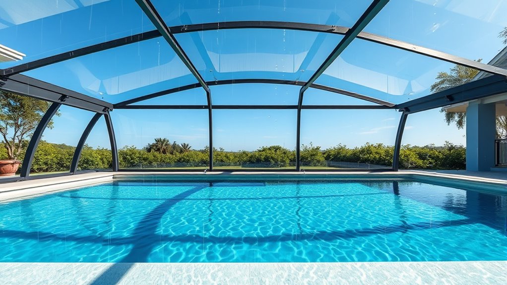 retractable weatherproof pool enclosures