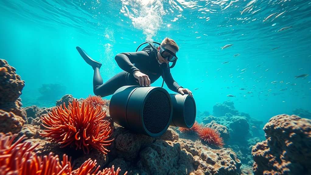underwater audio speaker installation