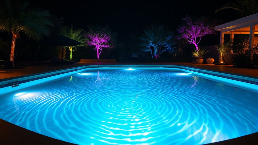 vibrant synchronized pool lighting