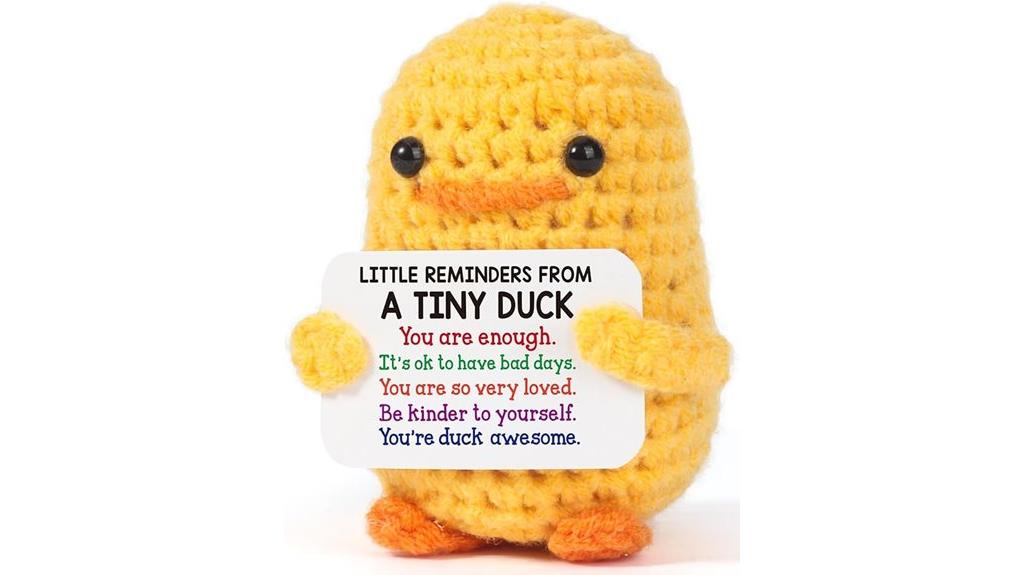 cheerful knitted duck gift