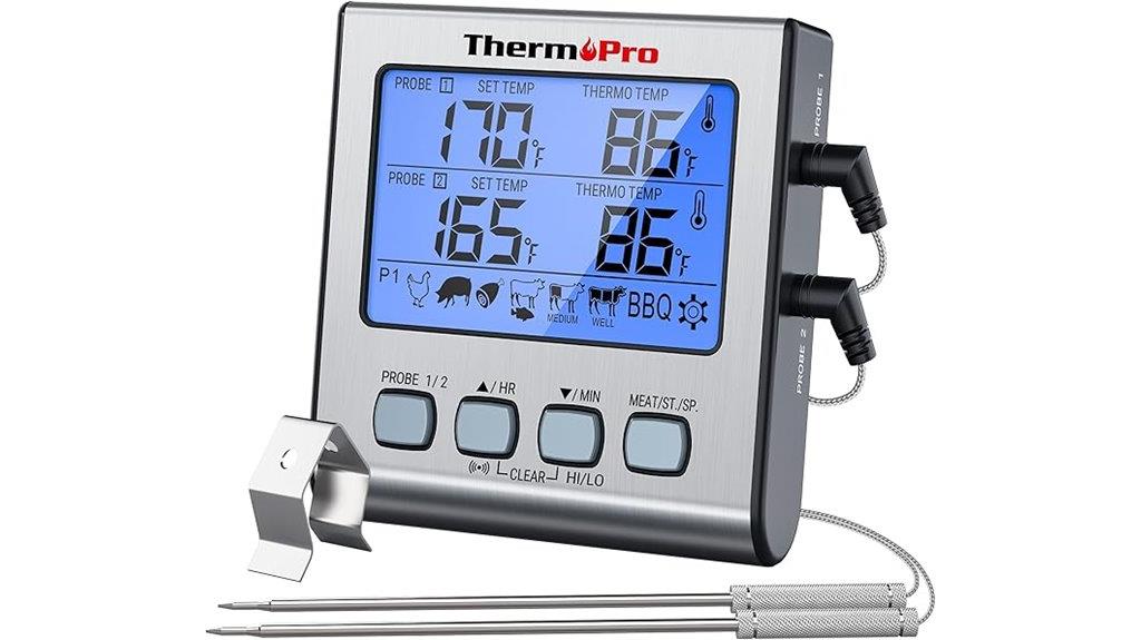 digital meat thermometer with probes