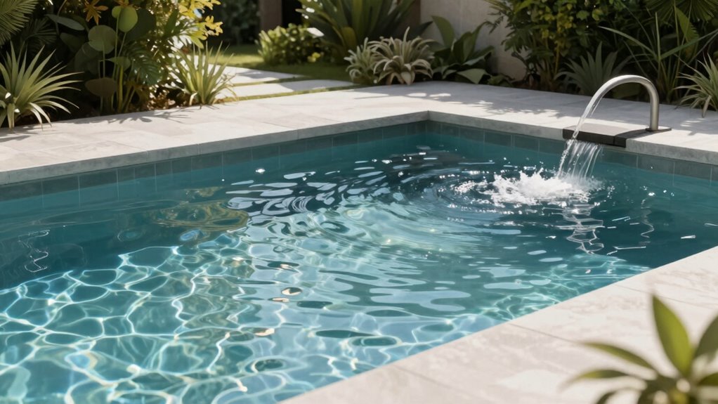 balanced pool water features