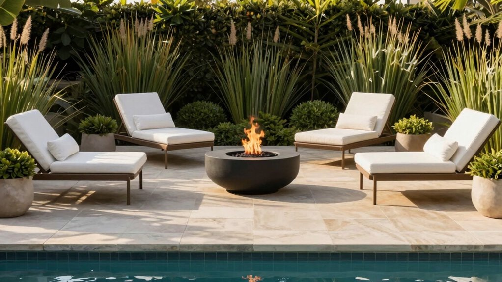 cohesive poolside lighting design