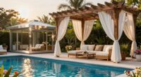 elegant poolside shade structures