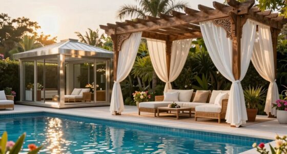 elegant poolside shade structures