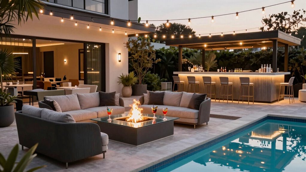 enhancing pool entertaining space
