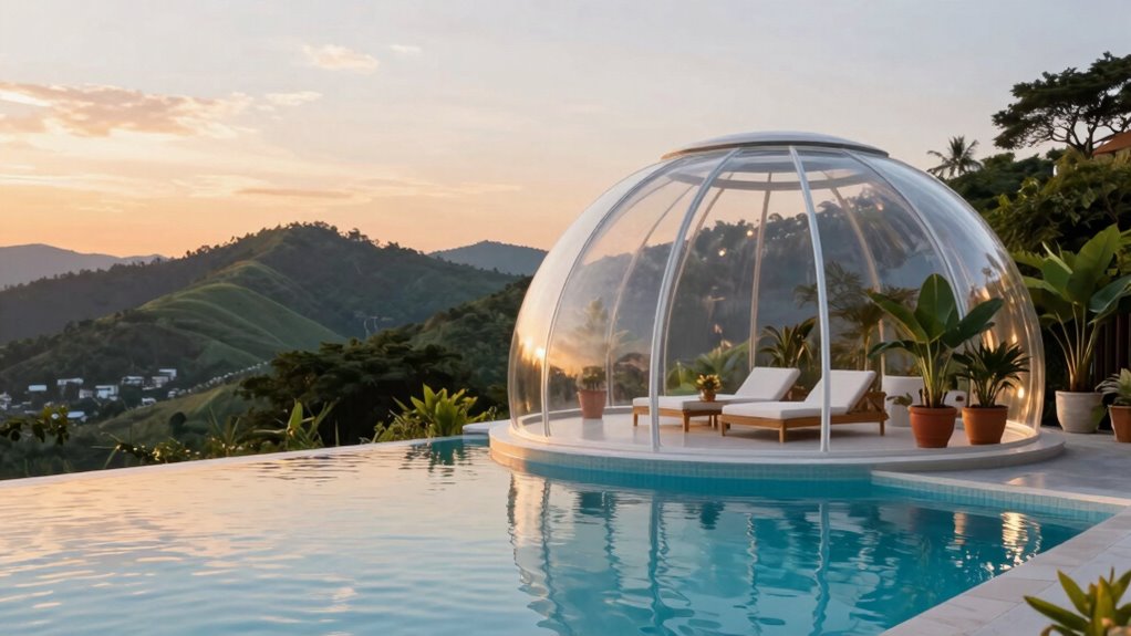 luxury climate controlled pool domes