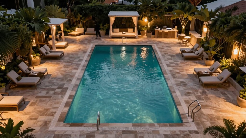 optimized poolside traffic flow