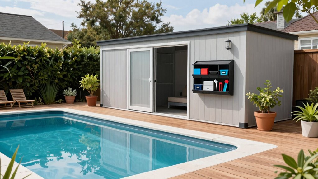 organized accessible pool storage