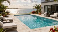 outdoor pool seating areas